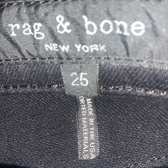 Rag & Bone NWT Bilbury Ankle Cigarette Metallic Hem Jean Size 25 Black/Gold - Picture 10 of 14